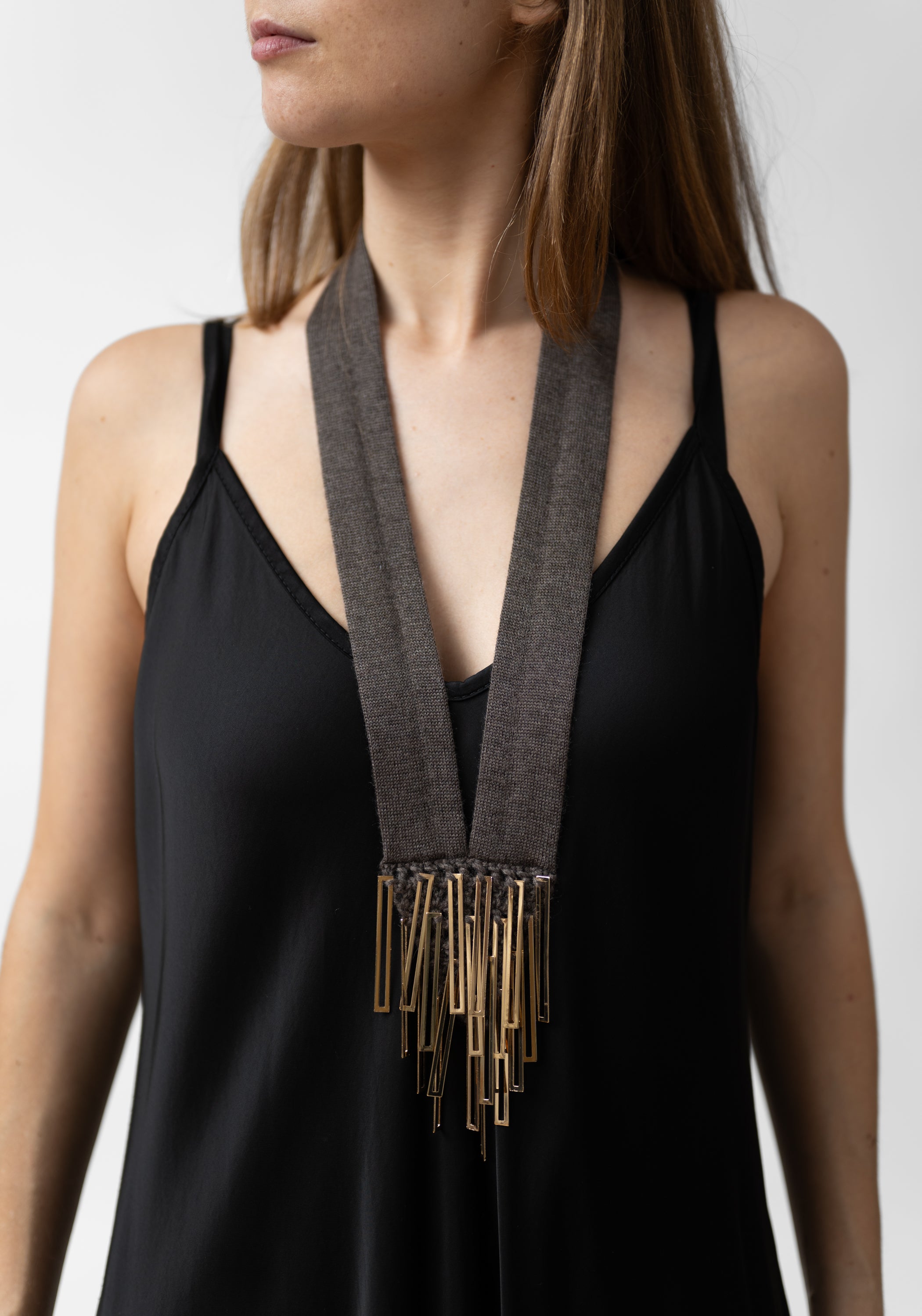 Gilded Geometry Cashmere Necklace
