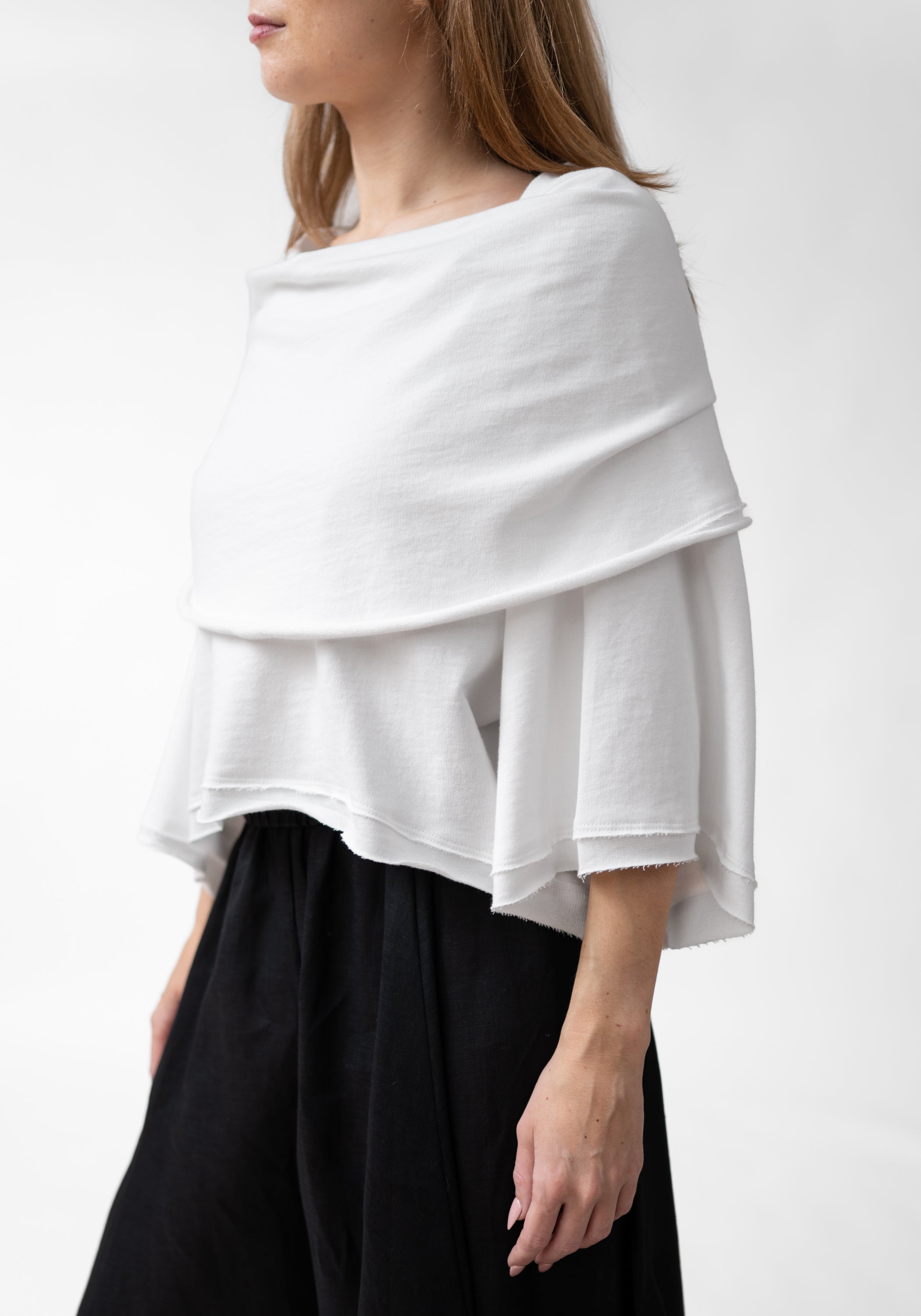 French Terry Cowl Neck Pullover Top