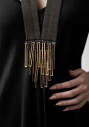 Gilded Geometry Cashmere Necklace