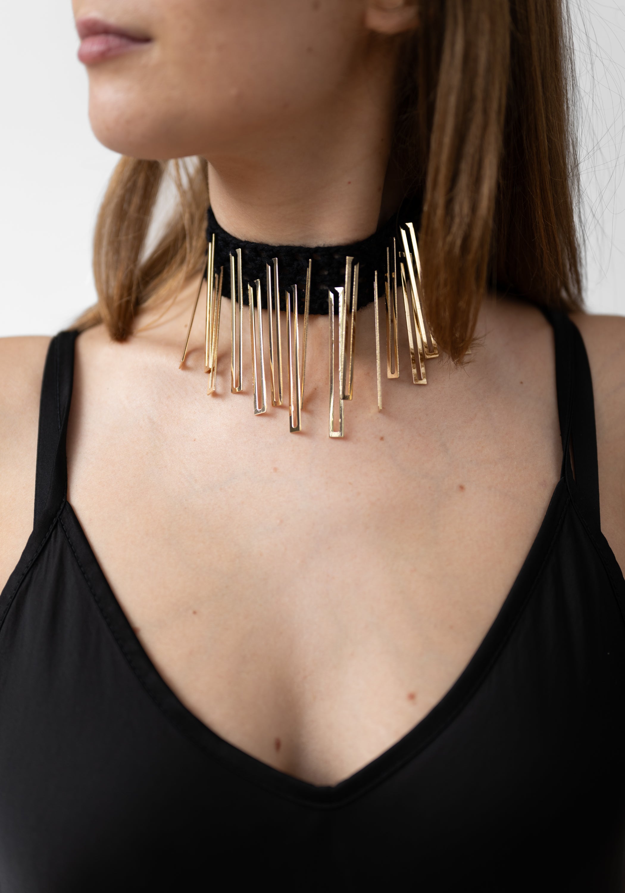 Gilded Geometry Cashmere Choker