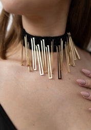 Gilded Geometry Cashmere Choker