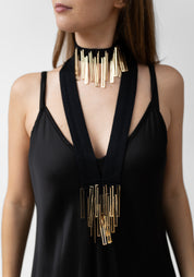 Gilded Geometry Cashmere Choker