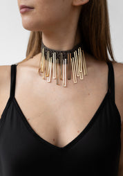 Gilded Geometry Cashmere Choker
