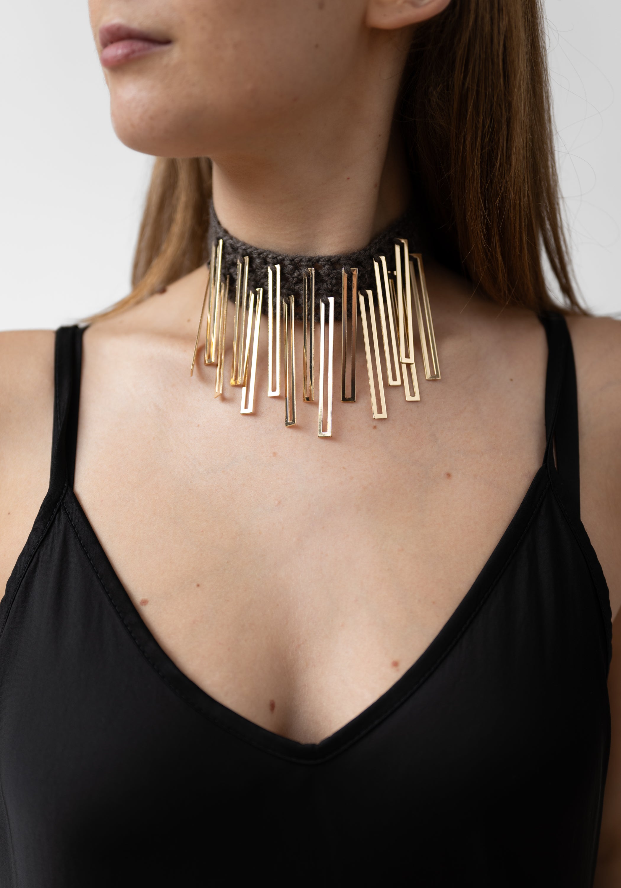 Gilded Geometry Cashmere Choker