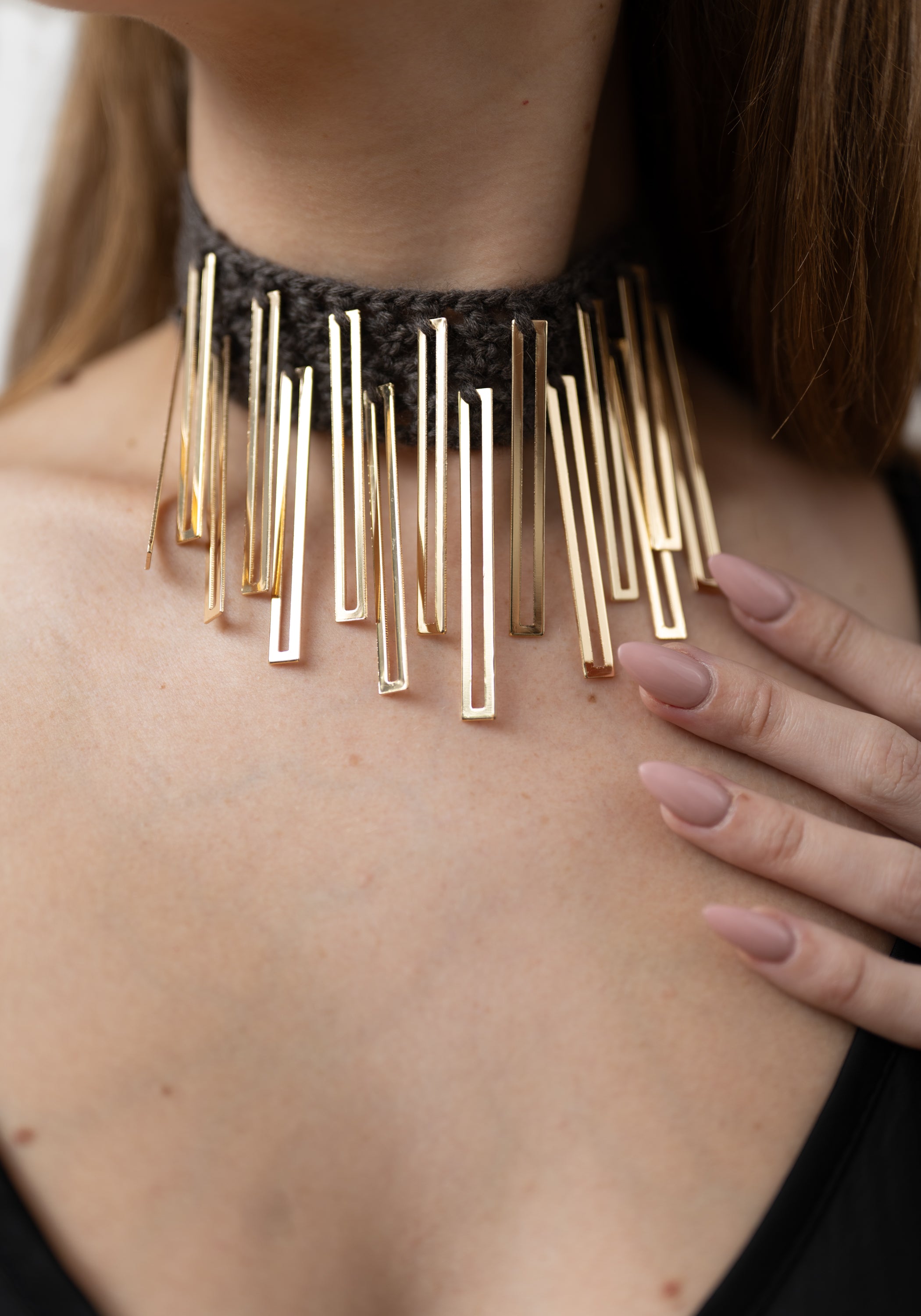 Gilded Geometry Cashmere Choker