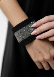 Crystal Studded Cashmere Cuff