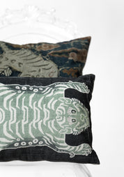 Jade Tibetan Tiger Velvet Pillow