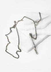 Sterling Bar Lariat Necklace