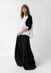 Cotton Balloon Sleeve Blouse