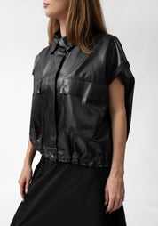 Faux Leather Cargo Vest