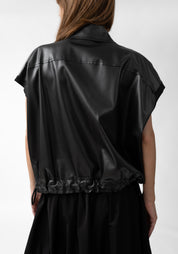 Faux Leather Cargo Vest
