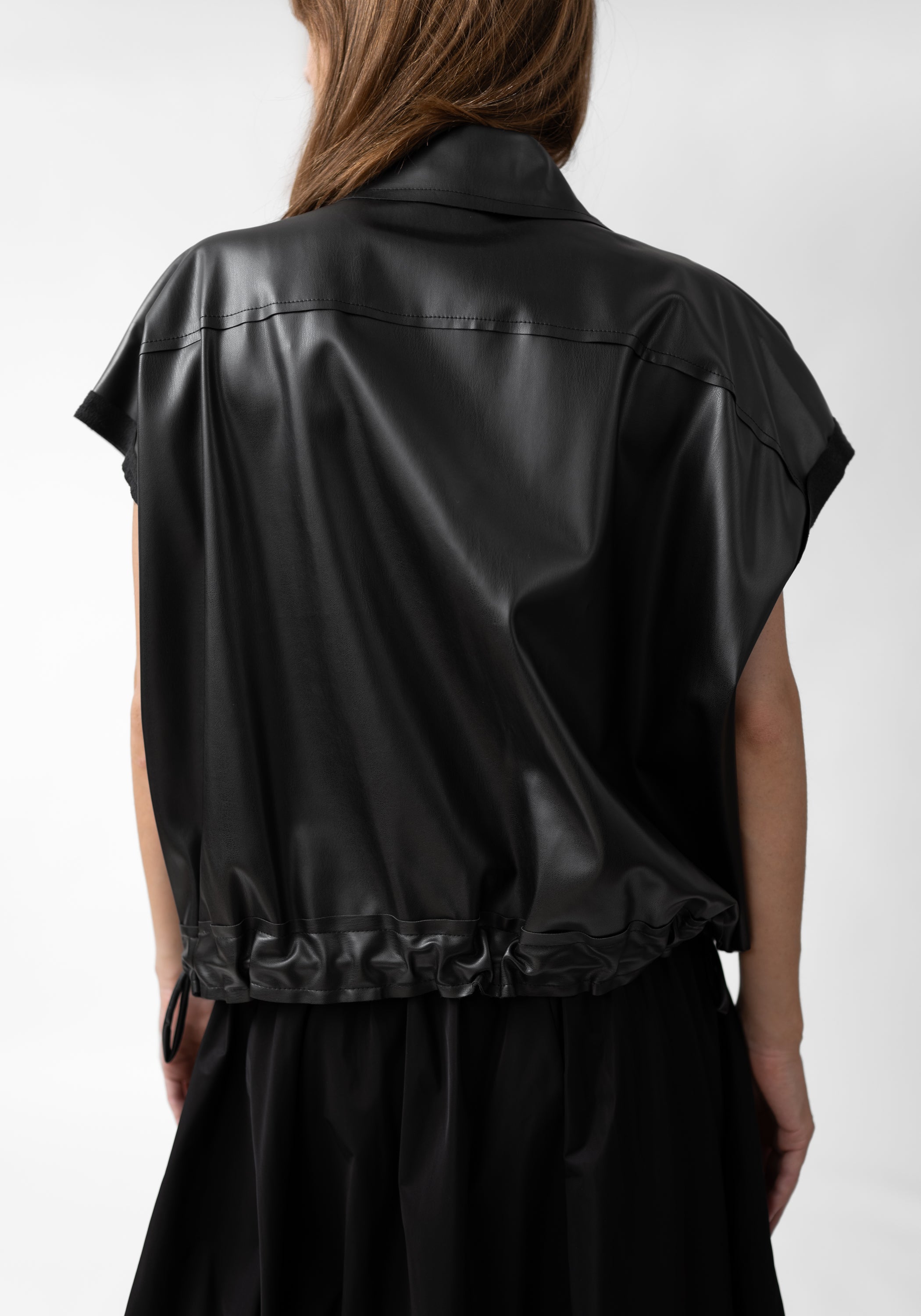 Faux Leather Cargo Vest