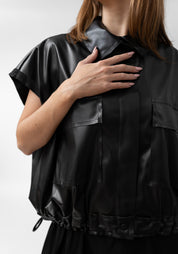 Faux Leather Cargo Vest