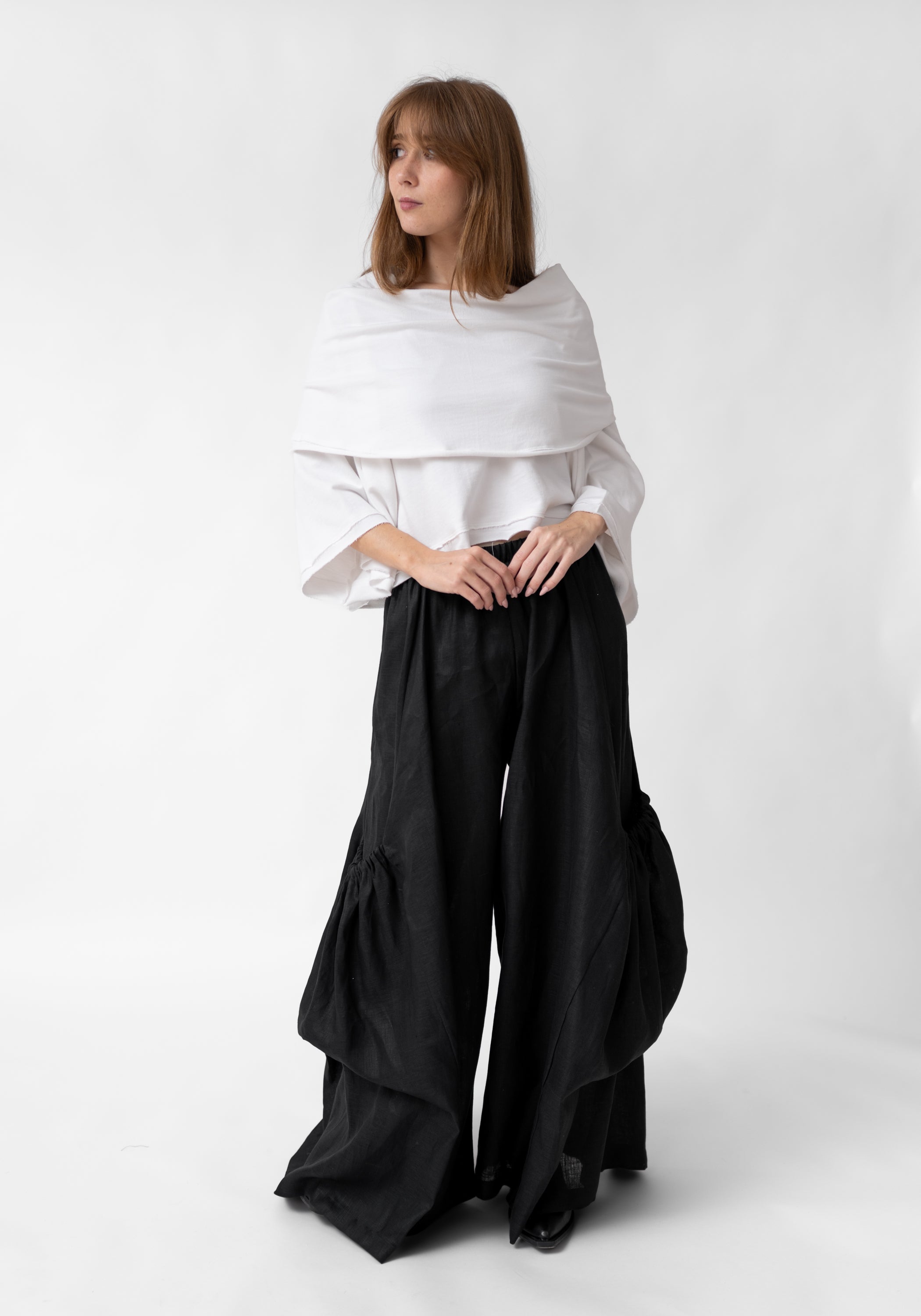 French Terry Cowl Neck Pullover Top