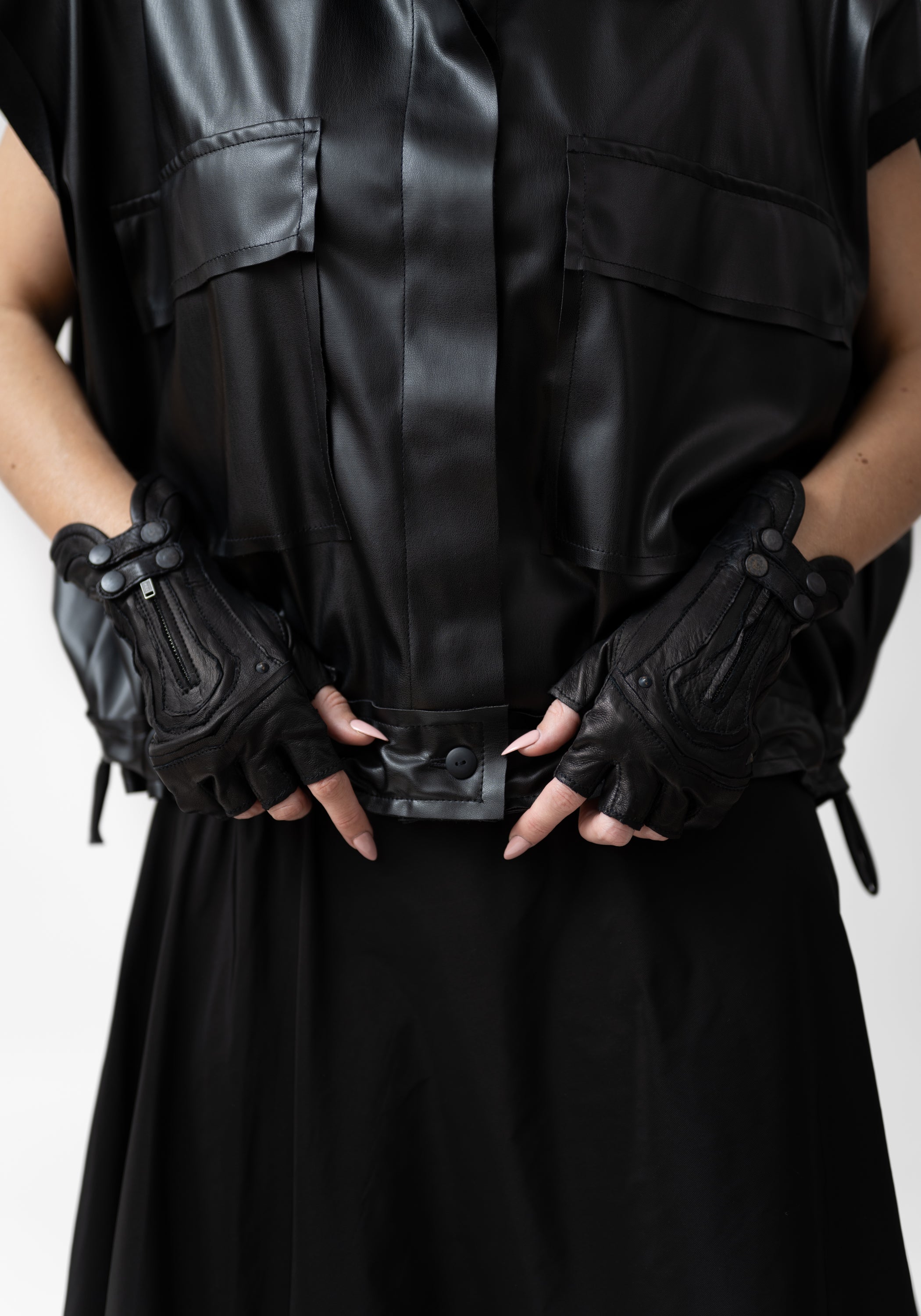 Zip Detail Archery Fingerless Gloves