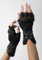 Zip Detail Archery Fingerless Gloves
