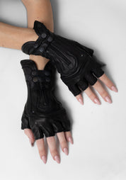 Zip Detail Archery Fingerless Gloves