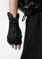 Zip Detail Archery Fingerless Gloves
