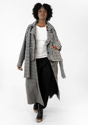 Oversized Transformable Wool Blend Checked Jacket
