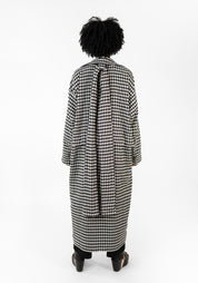 Oversized Transformable Wool Blend Checked Jacket