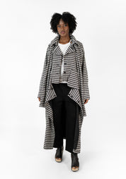 Oversized Transformable Wool Blend Checked Jacket