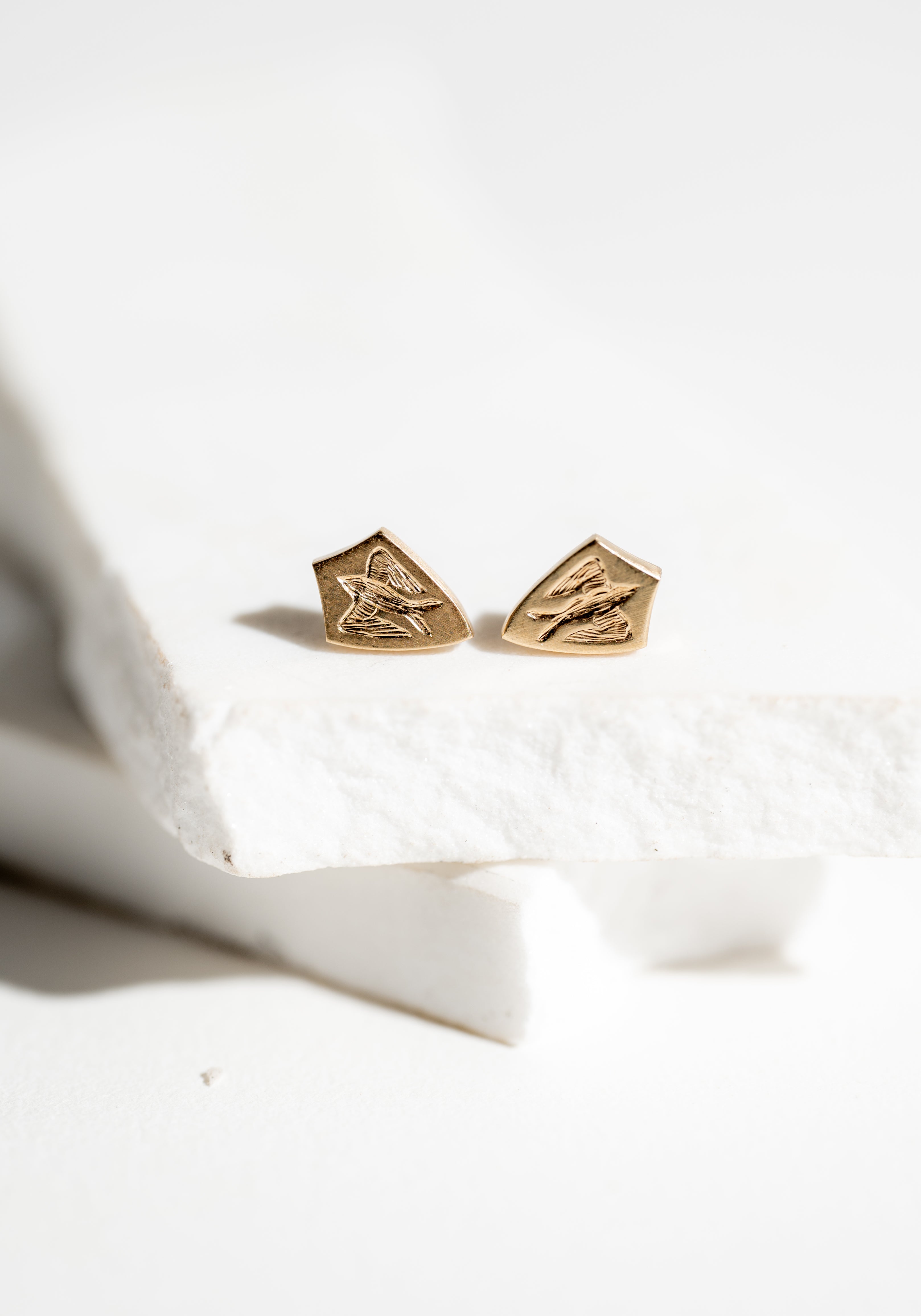 14K Gold Mini Swift Studs
