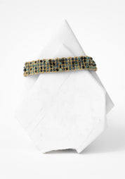 Gold Plated Woven Green Tourmaline Bracelet