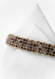 Gold Plated Woven Charoite Bracelet