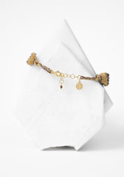 Gold Plated Woven Charoite Bracelet