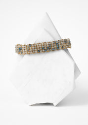 Gold Plated Woven Blueberry Jasper Bracelet
