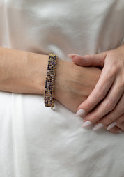 Gold Plated Woven Charoite Bracelet