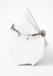 Rhodium Plated Woven Green Tourmaline Bracelet