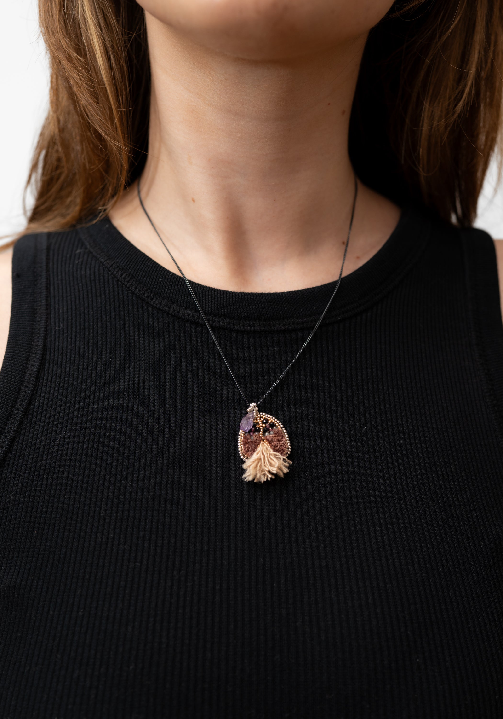 Ochre Beaded Fringe Necklace - December Thieves