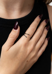 Oxidized Sterling 10K Gold Claw Ring