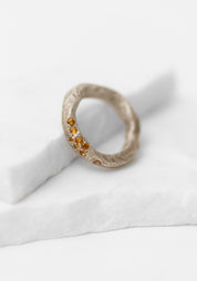 Sterling Citrine Textured Ring