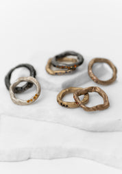 Sterling Citrine Textured Ring