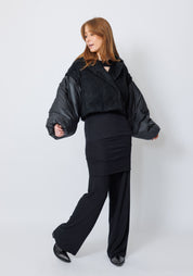 Pelicane Faux Fur and Wool Blend Padded Jacket