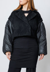 Pelicane Faux Fur and Wool Blend Padded Jacket