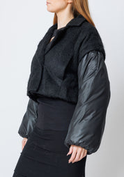 Pelicane Faux Fur and Wool Blend Padded Jacket