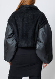 Pelicane Faux Fur and Wool Blend Padded Jacket