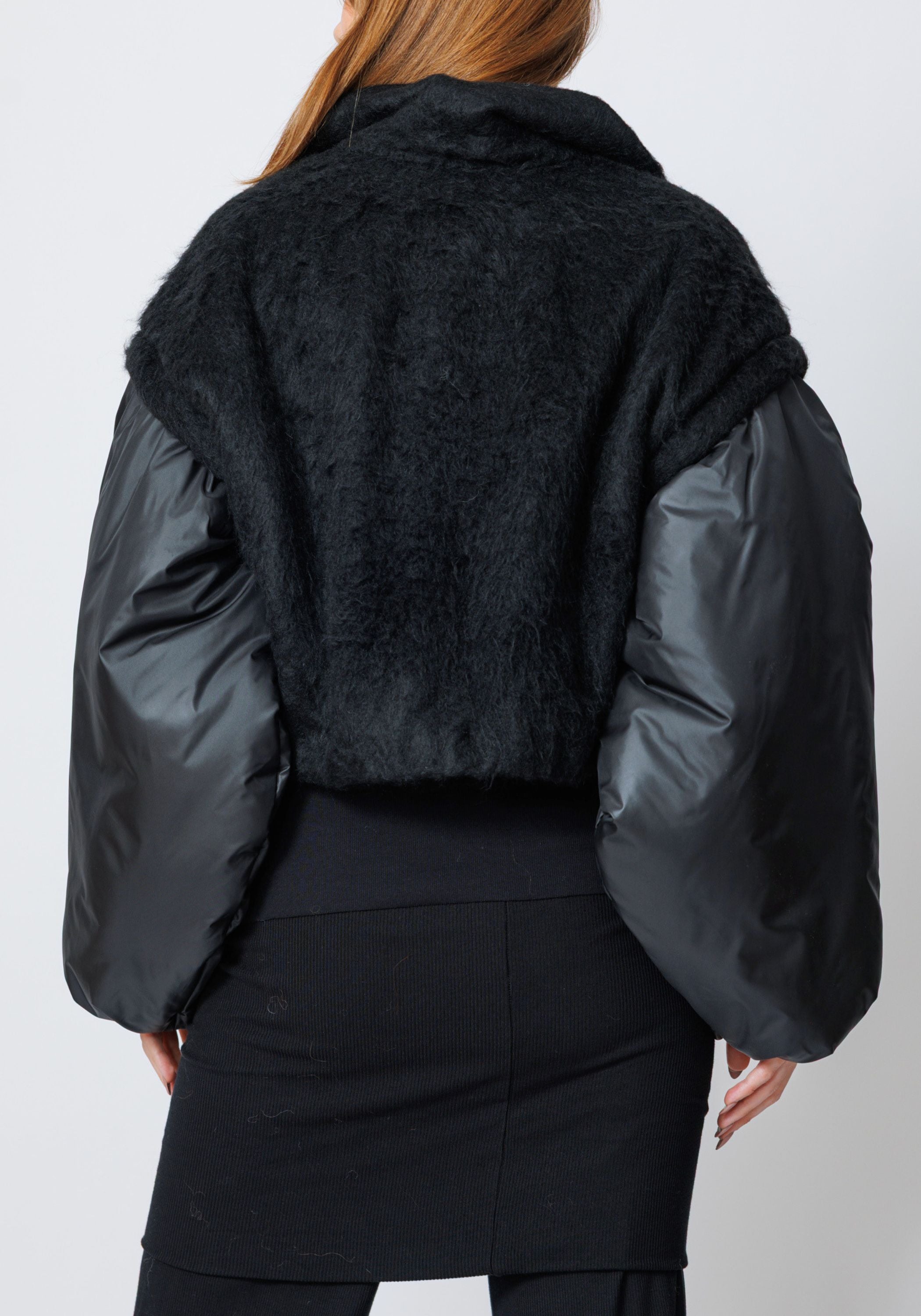 Pelicane Faux Fur and Wool Blend Padded Jacket