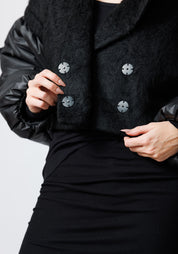 Pelicane Faux Fur and Wool Blend Padded Jacket