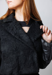 Pelicane Faux Fur and Wool Blend Padded Jacket