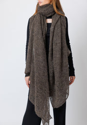 Mistic Oversized Gauzy Wool Blend Knit Scarf