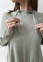 Drawstring Neck Wool Blend Knit Pullover - December Thieves