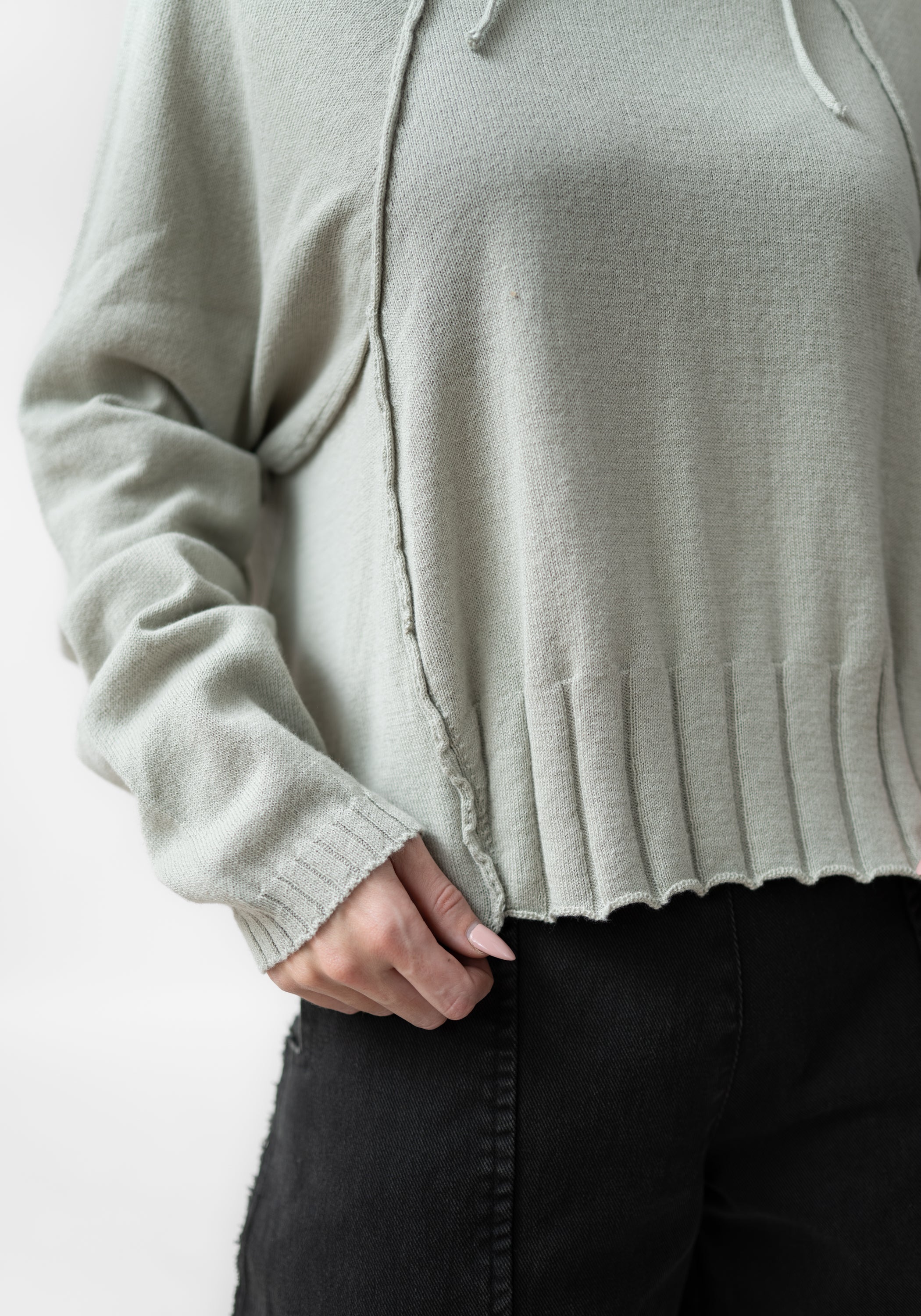 Drawstring Neck Wool Blend Knit Pullover - December Thieves