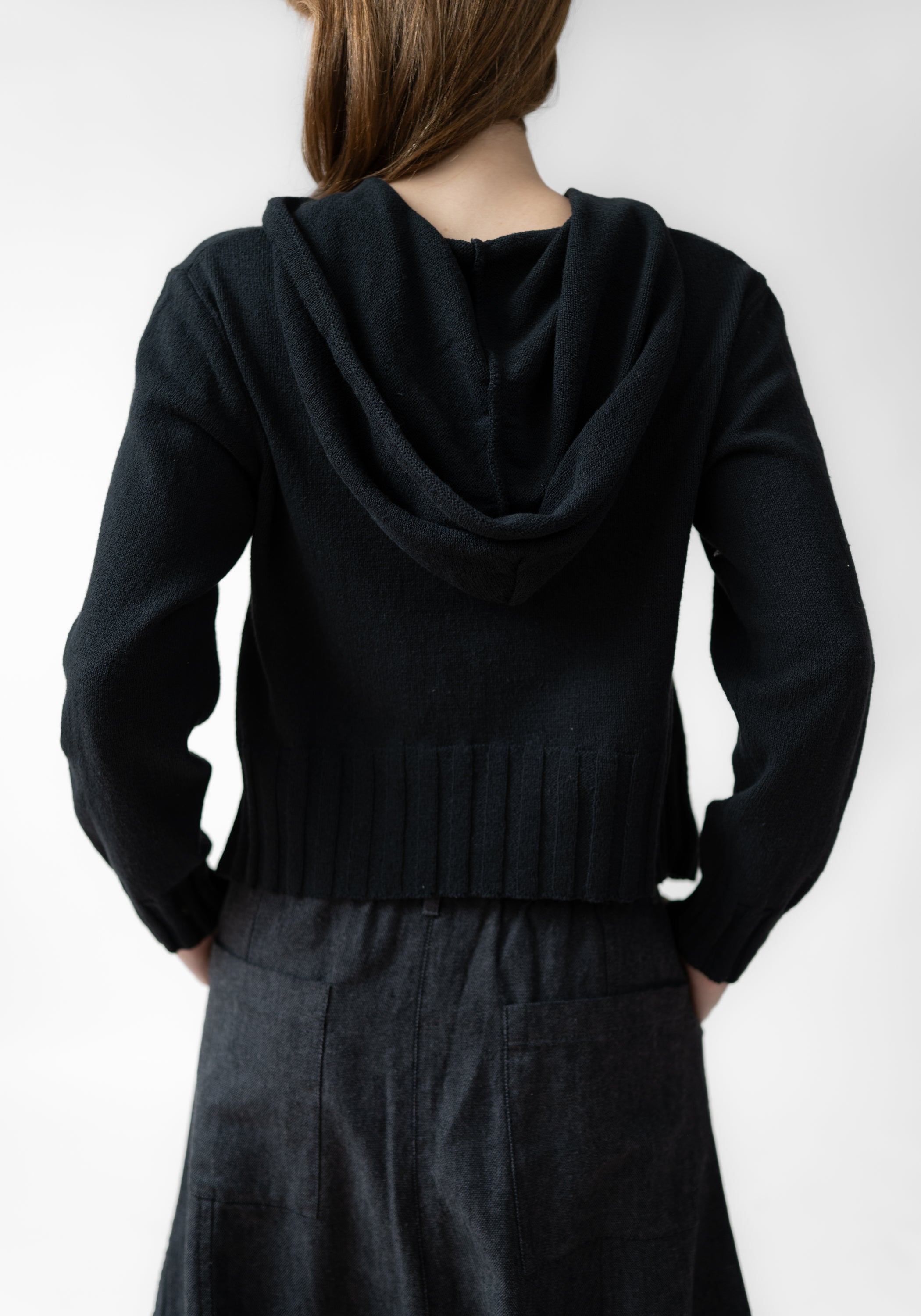 Asymmetric Zip Front Hooded Knit Cardigan - December Thieves