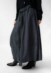 Asymmetric Paneled Linen Blend Bubble Skirt - December Thieves