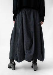 Asymmetric Paneled Linen Blend Bubble Skirt - December Thieves