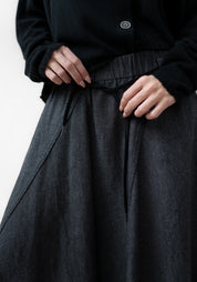 Asymmetric Paneled Linen Blend Bubble Skirt - December Thieves